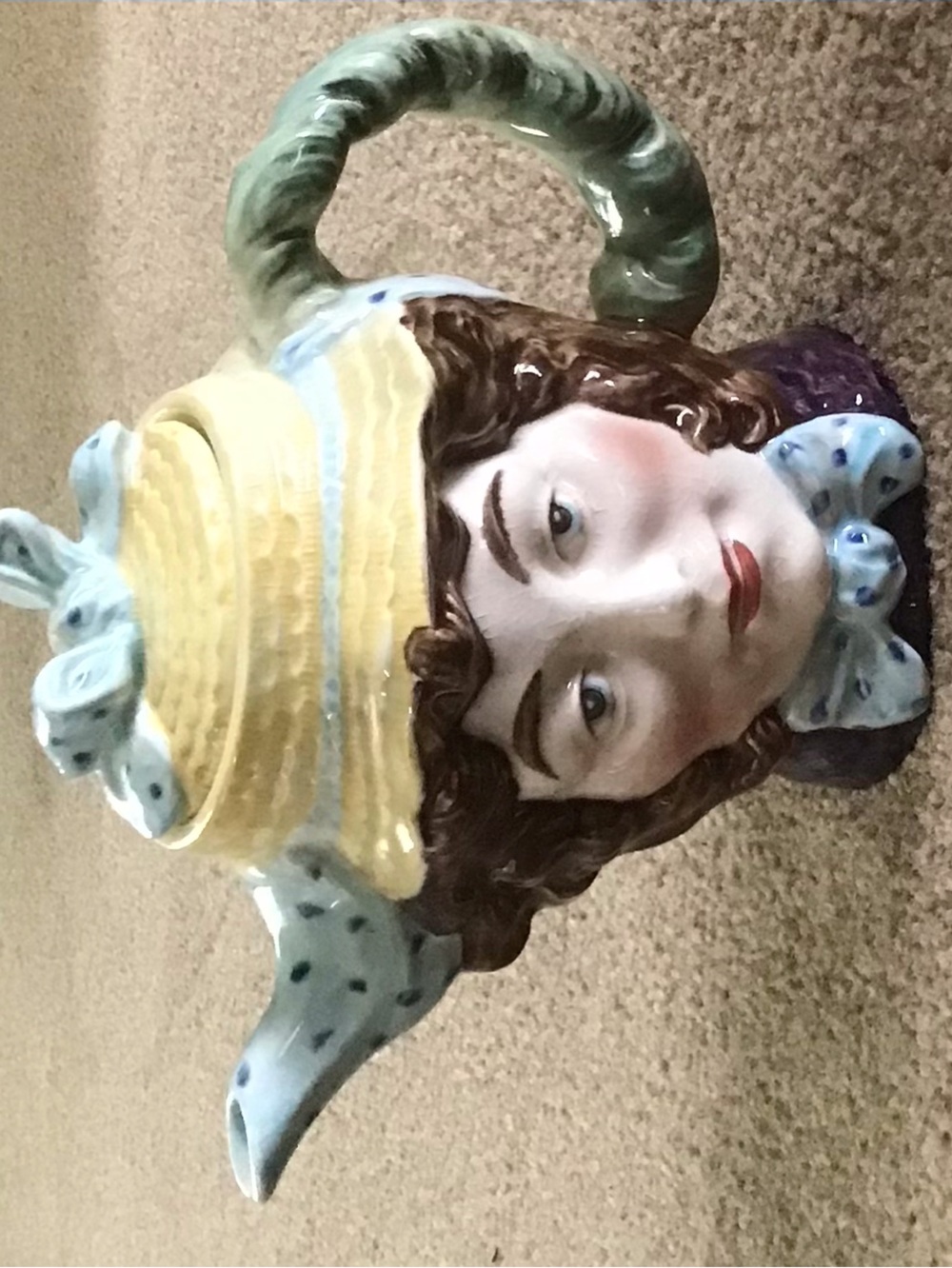 Vintage Beswick, Dolly Varden, Dickens, 3D Face Teapot 1203, Made in England